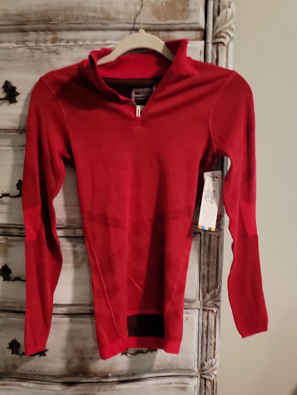 Smartwool Women's Red Quarter-Zip Turtleneck Sweater